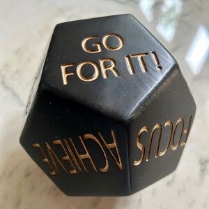 Black Motivational Dodecagon Dice